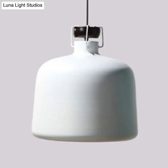 Metallic Jar Pendant Light - Nordic Style Hanging Lamp For Kitchen Dining Table White