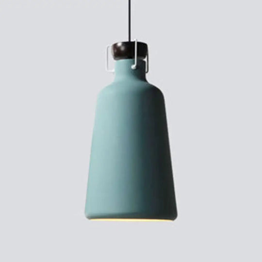 Nordic Style Pendant Light - Metallic Jar Shape Ideal For Kitchen Dining Table Blue