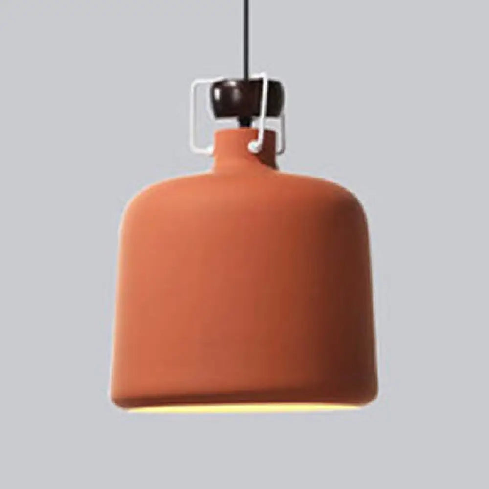 Nordic Style Pendant Light - Metallic Jar Shape Ideal For Kitchen Dining Table Red