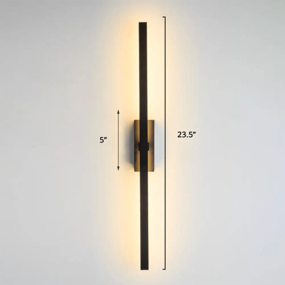 Nordic Style Rotatable Led Wall Lamp For Living Room - Modern Aluminum Light Fixture Black / 23.5 A