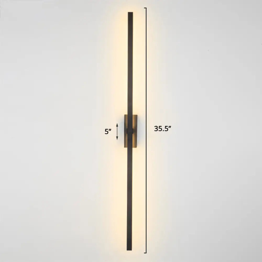 Nordic Style Rotatable Led Wall Lamp For Living Room - Modern Aluminum Light Fixture Black / 35.5 A