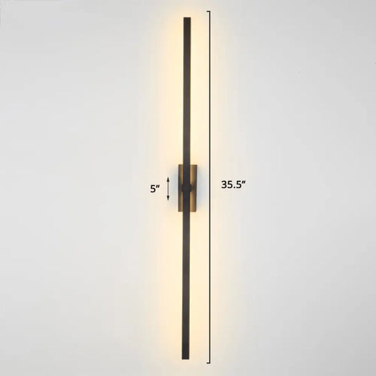 Nordic Style Rotatable Led Wall Lamp For Living Room - Modern Aluminum Light Fixture Black / 35.5 A