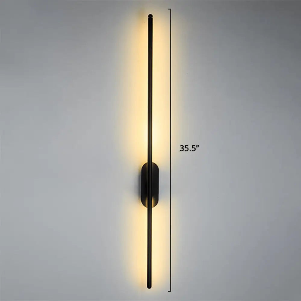 Nordic Style Rotatable Led Wall Lamp For Living Room - Modern Aluminum Light Fixture Black / 35.5 B