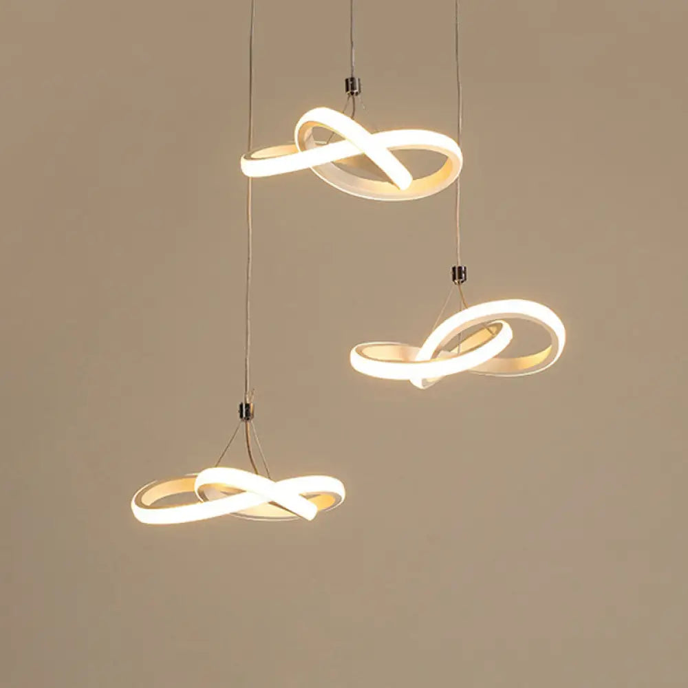 Nordic Style Seamless Curves Pendant Led Light For Dining Room - Aluminum Hangable Lighting 3 /