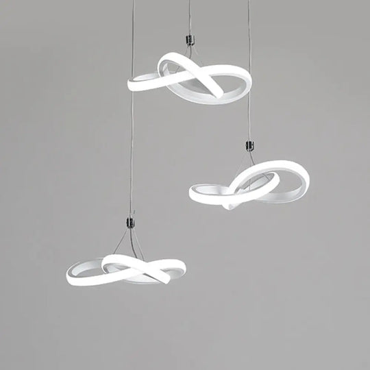 Nordic Style Seamless Curves Pendant Led Light For Dining Room - Aluminum Hangable Lighting 3 /