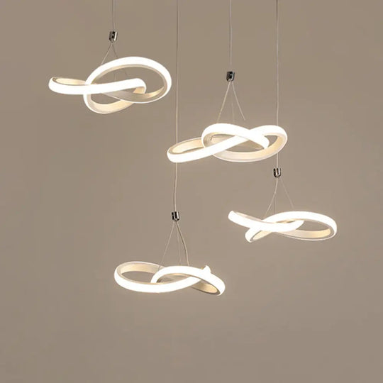 Nordic Style Seamless Curves Pendant Led Light For Dining Room - Aluminum Hangable Lighting 4 /