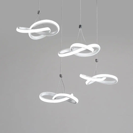 Nordic Style Seamless Curves Pendant Led Light For Dining Room - Aluminum Hangable Lighting 4 /