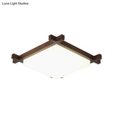 Nordic Style Square Flush Ceiling Light With Acrylic Shade And Led Ideal For Bedroom Living Room In