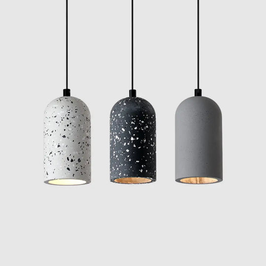 Nordic-Style Terrazzo Dome Pendant Light For Bedroom White