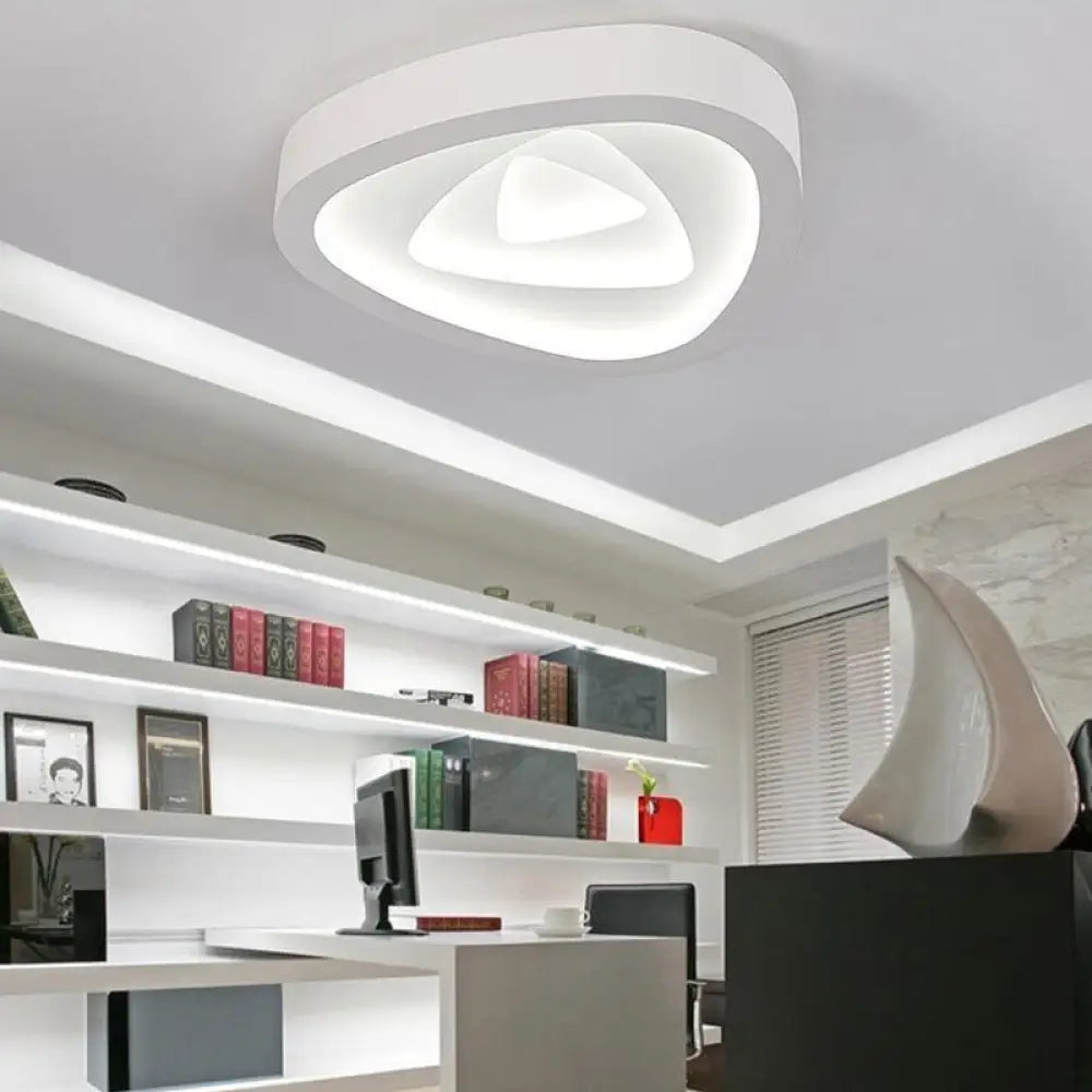 Nordic Style Triangle Ceiling Light - Acrylic White Led With Remote Control Dimming (16.5’ Or