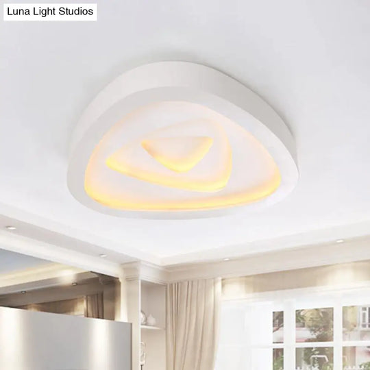Nordic Style Triangle Ceiling Light - Acrylic White Led With Remote Control Dimming (16.5’ Or