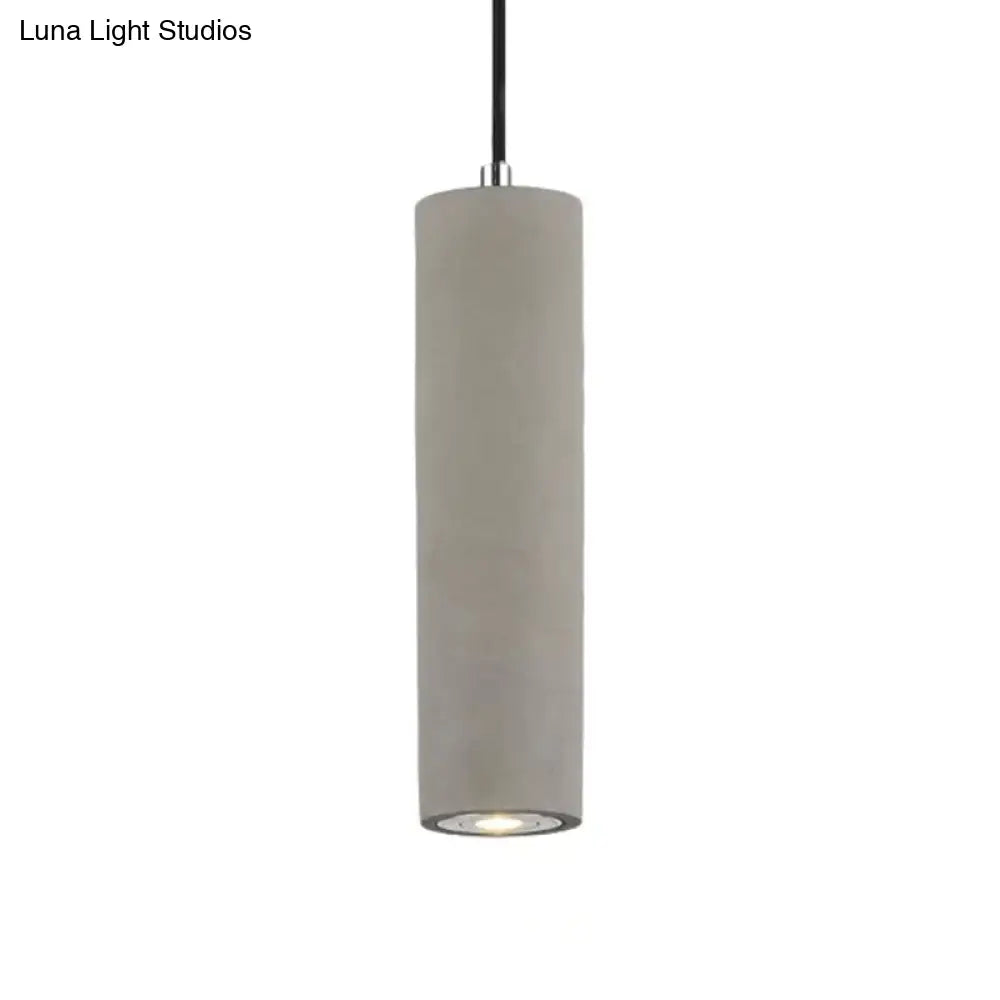 Nordic Style Tube Pendant Light In Grey - Warm/White