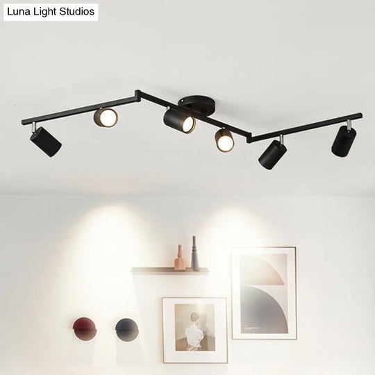 Nordic Style Tubular Metal Flush Mount 6 - Light Ceiling Spotlight For Living Room