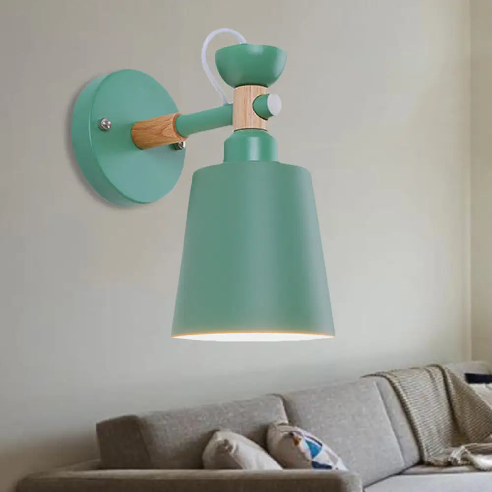 Nordic Style Wall Sconce Light: Rotatable Metal Lamp For Adult Bedroom Green