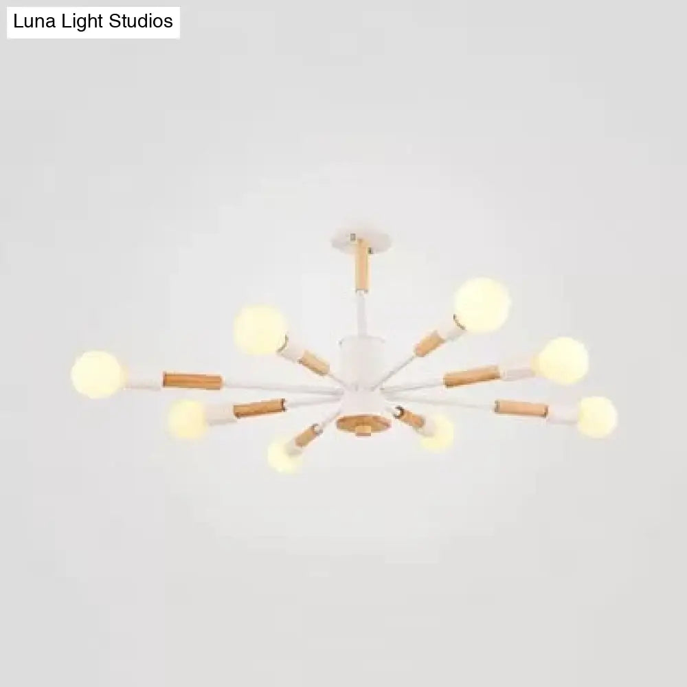 Nordic Style Wood Chandelier - Sky Bang Hanging Light For Kid Bedroom