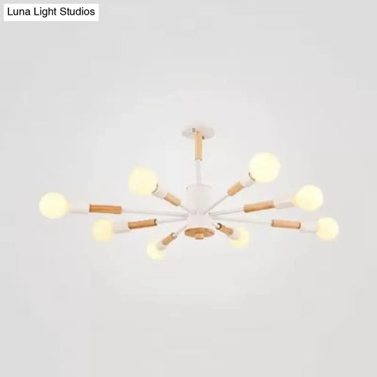 Nordic Style Wood Chandelier - Sky Bang Hanging Light For Kid Bedroom