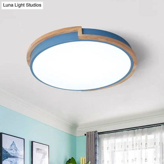 Nordic Stylish Acrylic Round Flush Ceiling Light In Warm/White For Living Room Or Porch Blue / 13