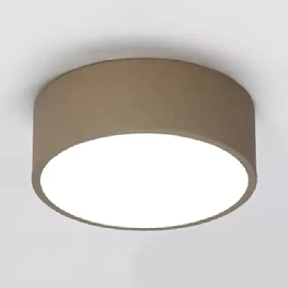 Nordic Stylish Acrylic Round Small Ceiling Lamp For Kindergarten Bathroom Brown