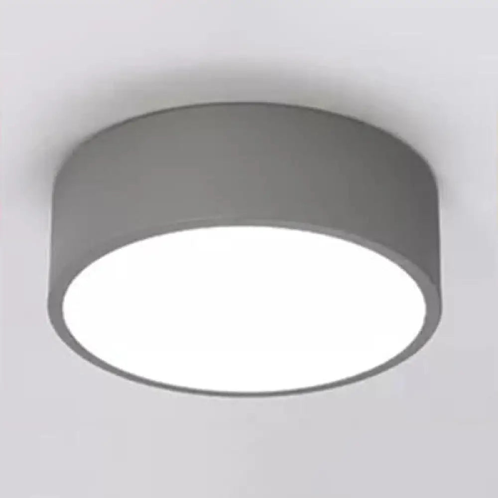 Nordic Stylish Acrylic Round Small Ceiling Lamp For Kindergarten Bathroom Grey