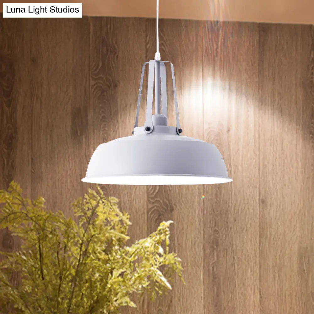 Nordic Stylish Black/Blue Barn Shade Pendant Light - Metallic Finish Ideal For Living Rooms