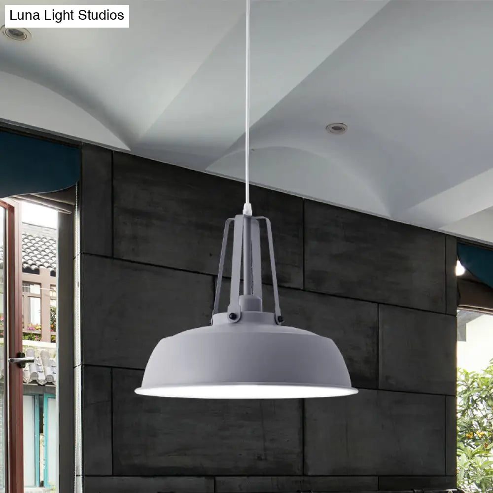 Nordic Stylish Black/Blue Barn Shade Pendant Light - Metallic Finish Ideal For Living Rooms