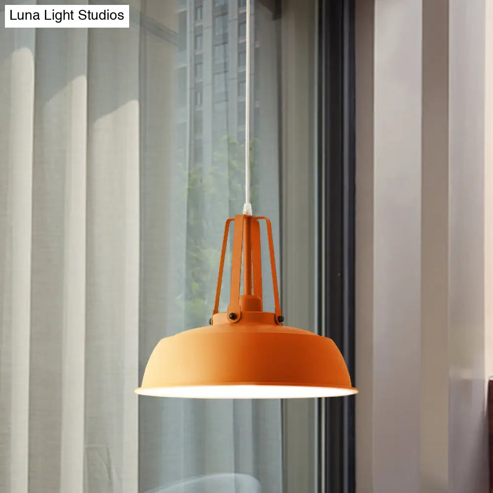 Nordic Stylish Black/Blue Barn Shade Pendant Light - Metallic Finish Ideal For Living Rooms