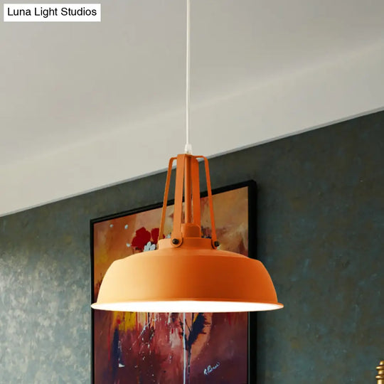 Nordic Stylish Black/Blue Barn Shade Pendant Light - Metallic Finish Ideal For Living Rooms