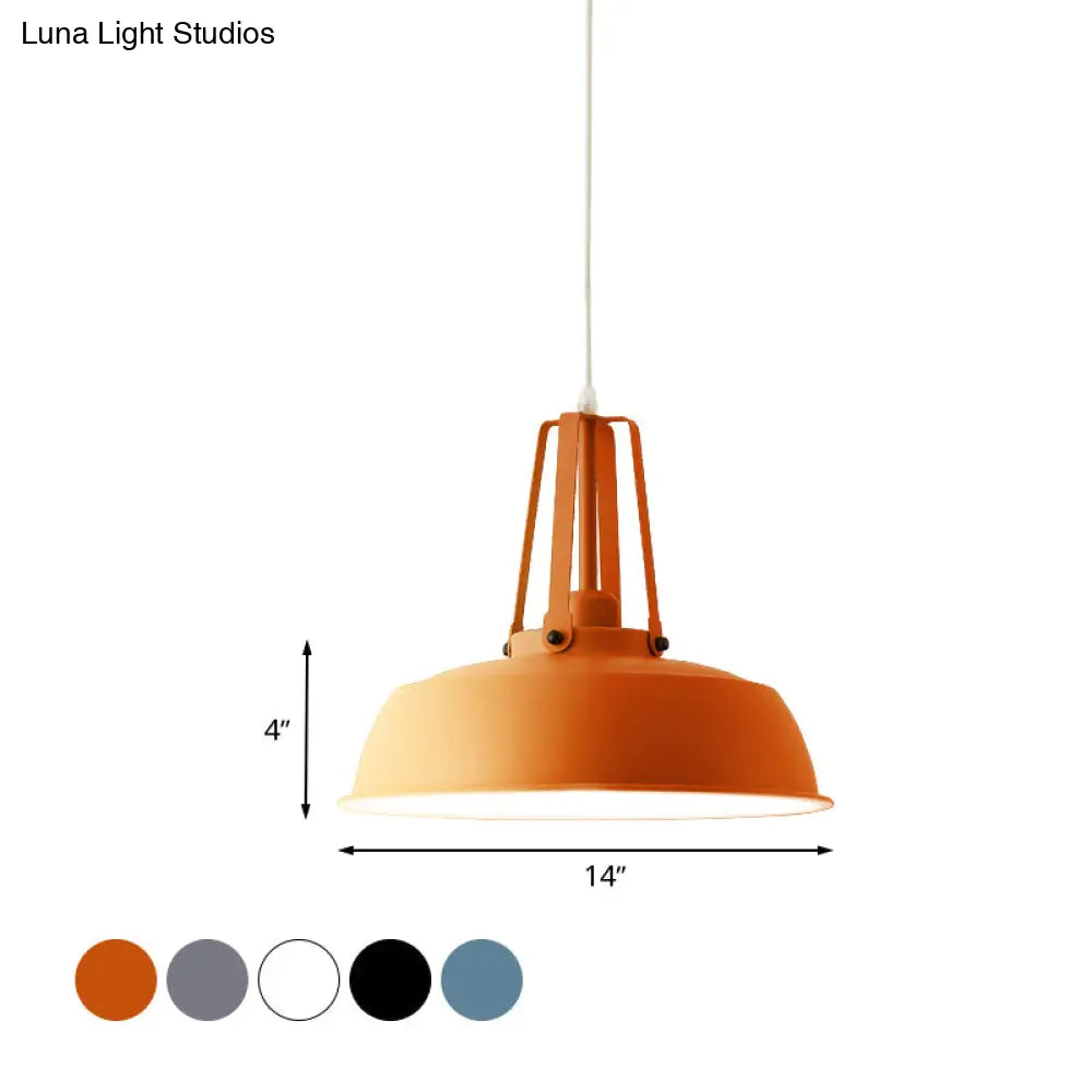 Nordic Stylish Black/Blue Barn Shade Pendant Light - Metallic Finish Ideal For Living Rooms