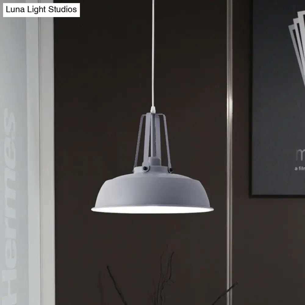 Nordic Stylish Black/Blue Barn Shade Pendant Light - Metallic Finish Ideal For Living Rooms