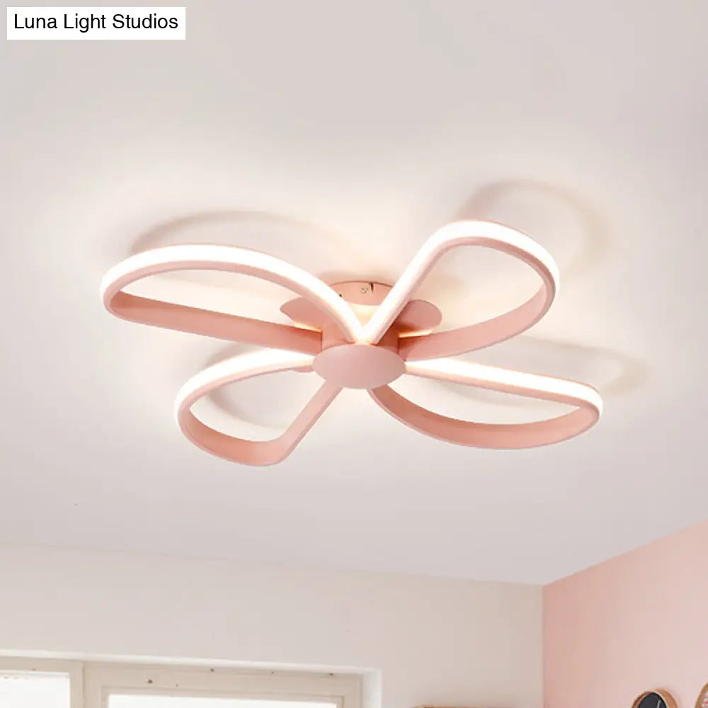 Nordic Stylish Led Ceiling Lamp - Blossom Shape Ideal For Kids Bedroom Pink / White