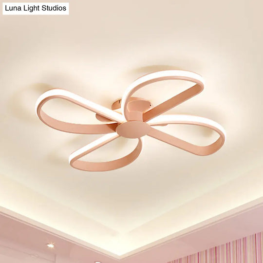 Nordic Stylish Led Ceiling Lamp - Blossom Shape Ideal For Kids Bedroom Pink / Warm
