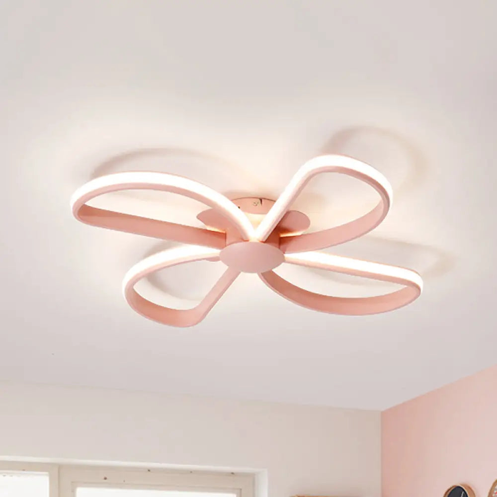 Nordic Stylish Led Ceiling Lamp - Blossom Shape Ideal For Kid’s Bedroom Pink / White