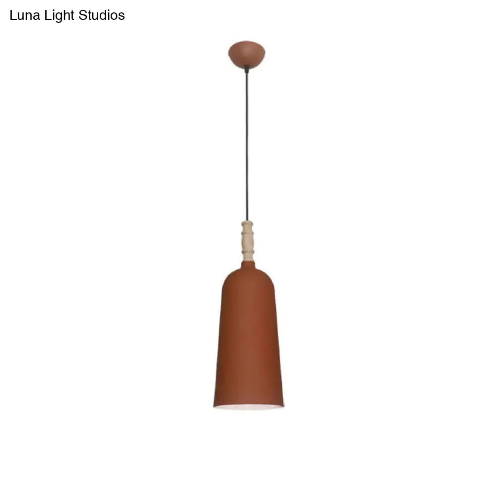 Nordic Stylish Metal Pendant Light - 1-Light Bell Shaped Hanging Lamp For Cafe Bookstore