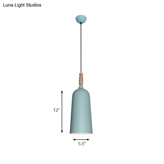 Nordic Stylish Metal Pendant Light - 1-Light Bell Shaped Hanging Lamp For Cafe Bookstore