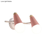Nordic Stylish Metal Sweet Cone Sconce Light For Dining Room And Stair (2 Heads)