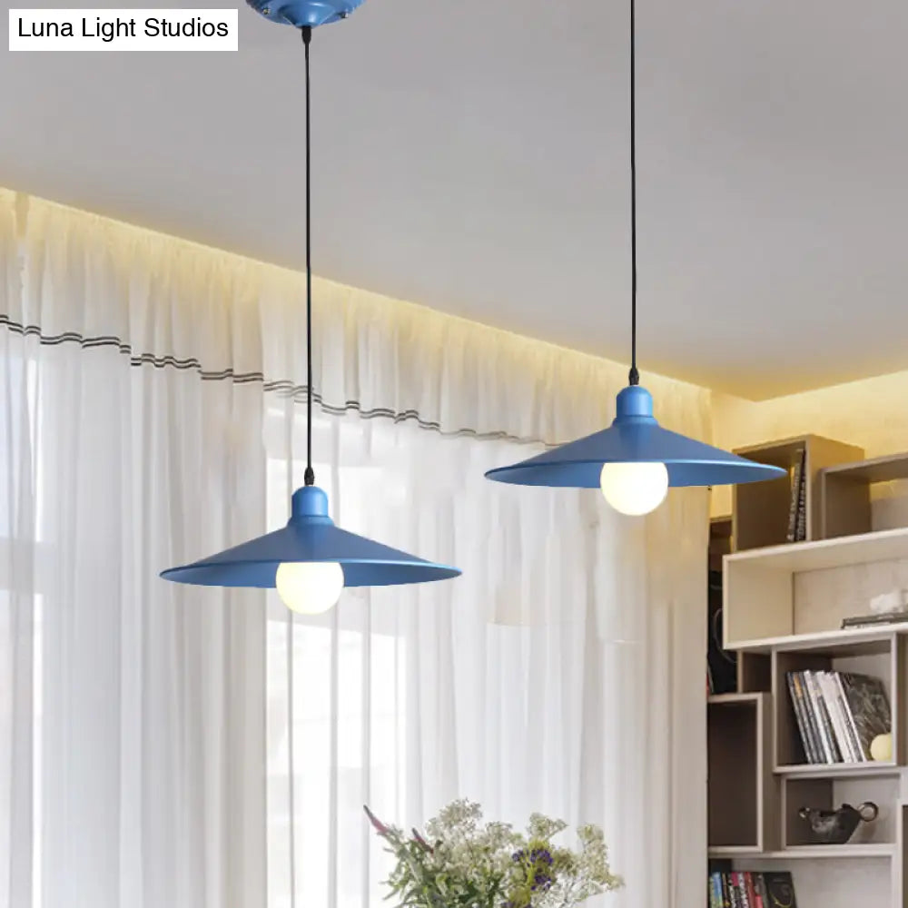 Nordic Stylish Single Light Metal Pendant Lamp With Shallow Cone Design