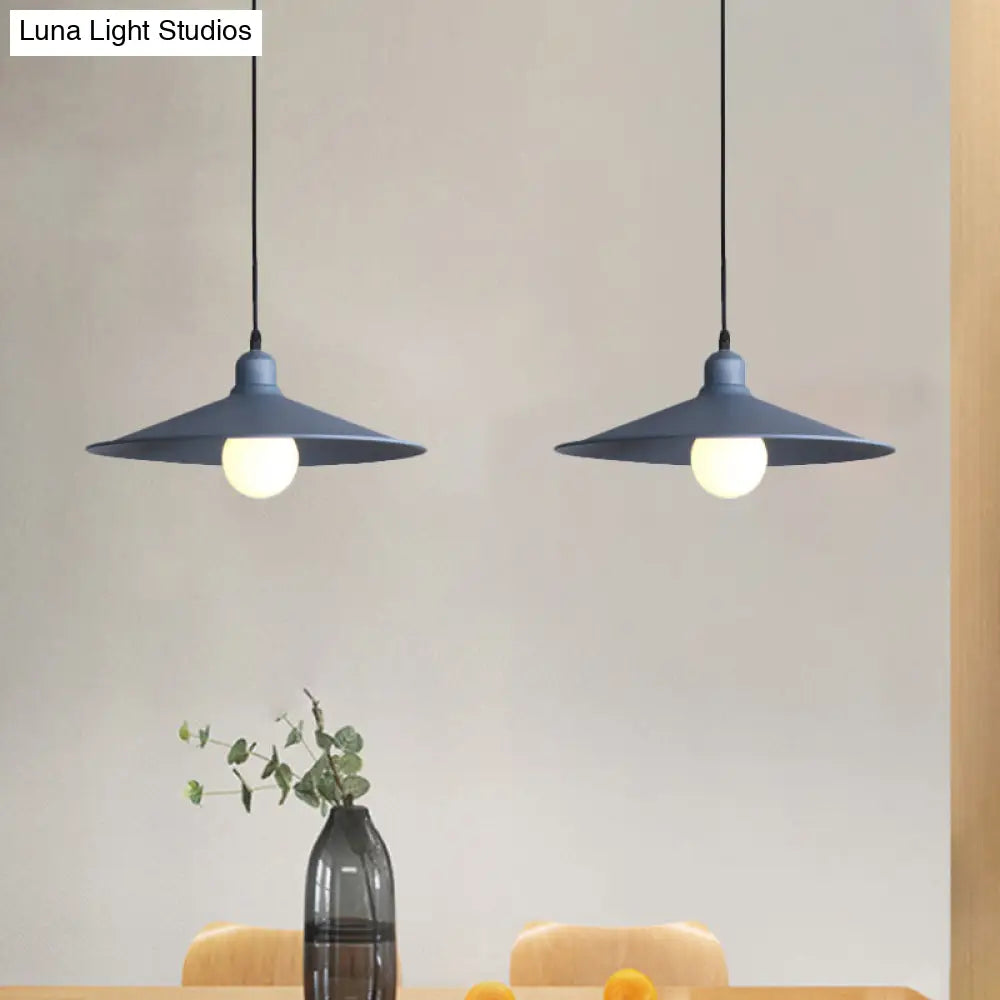 Nordic Stylish Single Light Metal Pendant Lamp With Shallow Cone Design