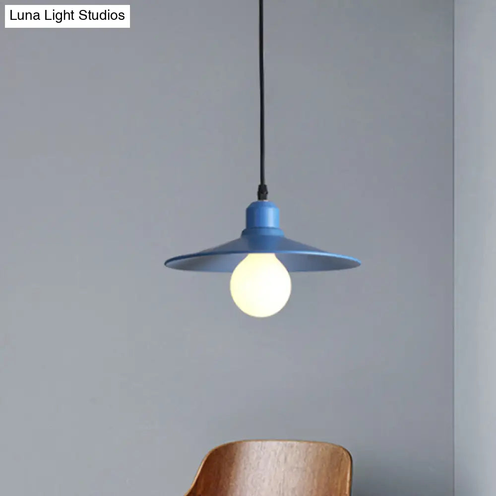 Nordic Stylish Metal Cone Pendant Lamp - Single Light For Industrial Ambiance In Your Space Blue /