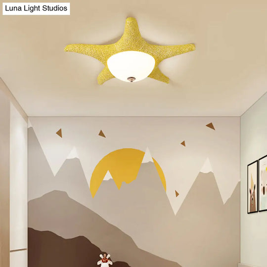 Nordic Stylish Starfish Kids Flush Mount Ceiling Light Fixture