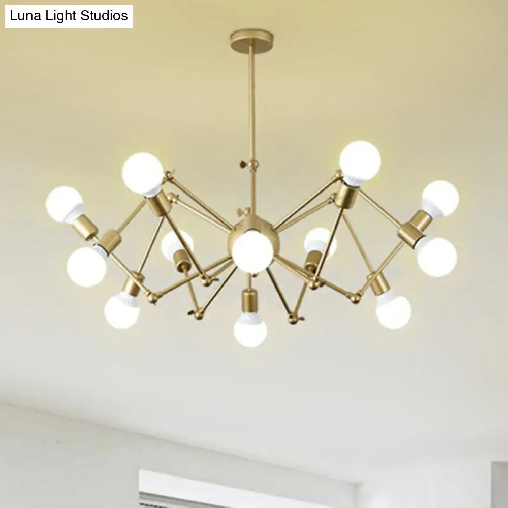 Nordic Swing Arm Pendant Light Ceiling Chandelier With Modern Open Bulb Design