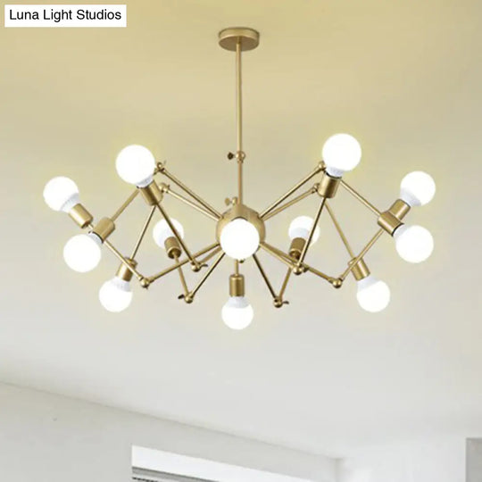 Nordic Swing Arm Pendant Light Ceiling Chandelier With Modern Open Bulb Design