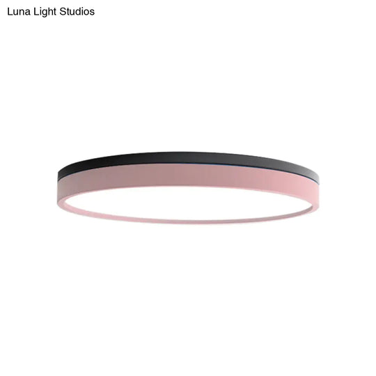 Nordic Tambour Led Ceiling Light In White With 12/16/19.5 Inch Diameter And Color Options