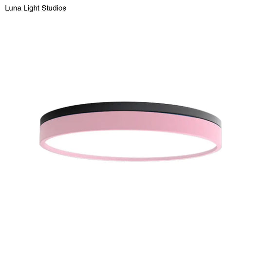 Nordic Tambour Led Ceiling Light In White With 12/16/19.5 Inch Diameter And Color Options