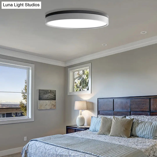 Nordic Tambour Led Ceiling Light In White With 12/16/19.5 Inch Diameter And Color Options