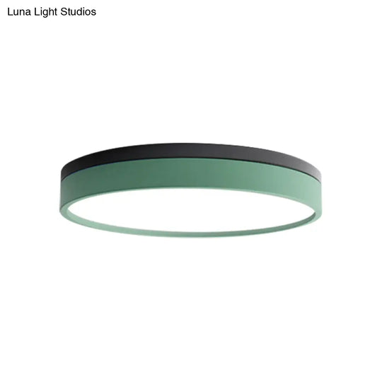 Nordic Tambour Led Ceiling Light In White With 12/16/19.5 Inch Diameter And Color Options