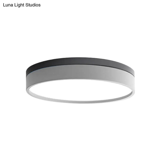 Nordic Tambour Led Ceiling Light In White With 12/16/19.5 Inch Diameter And Color Options