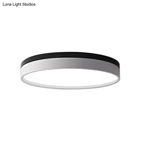 Nordic Tambour Led Ceiling Light In White With 12/16/19.5 Inch Diameter And Color Options