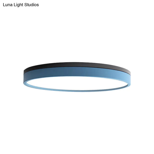 Nordic Tambour Led Ceiling Light In White With 12/16/19.5 Inch Diameter And Color Options