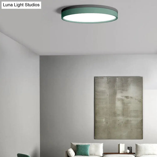 Nordic Tambour Led Ceiling Light In White With 12/16/19.5 Inch Diameter And Color Options