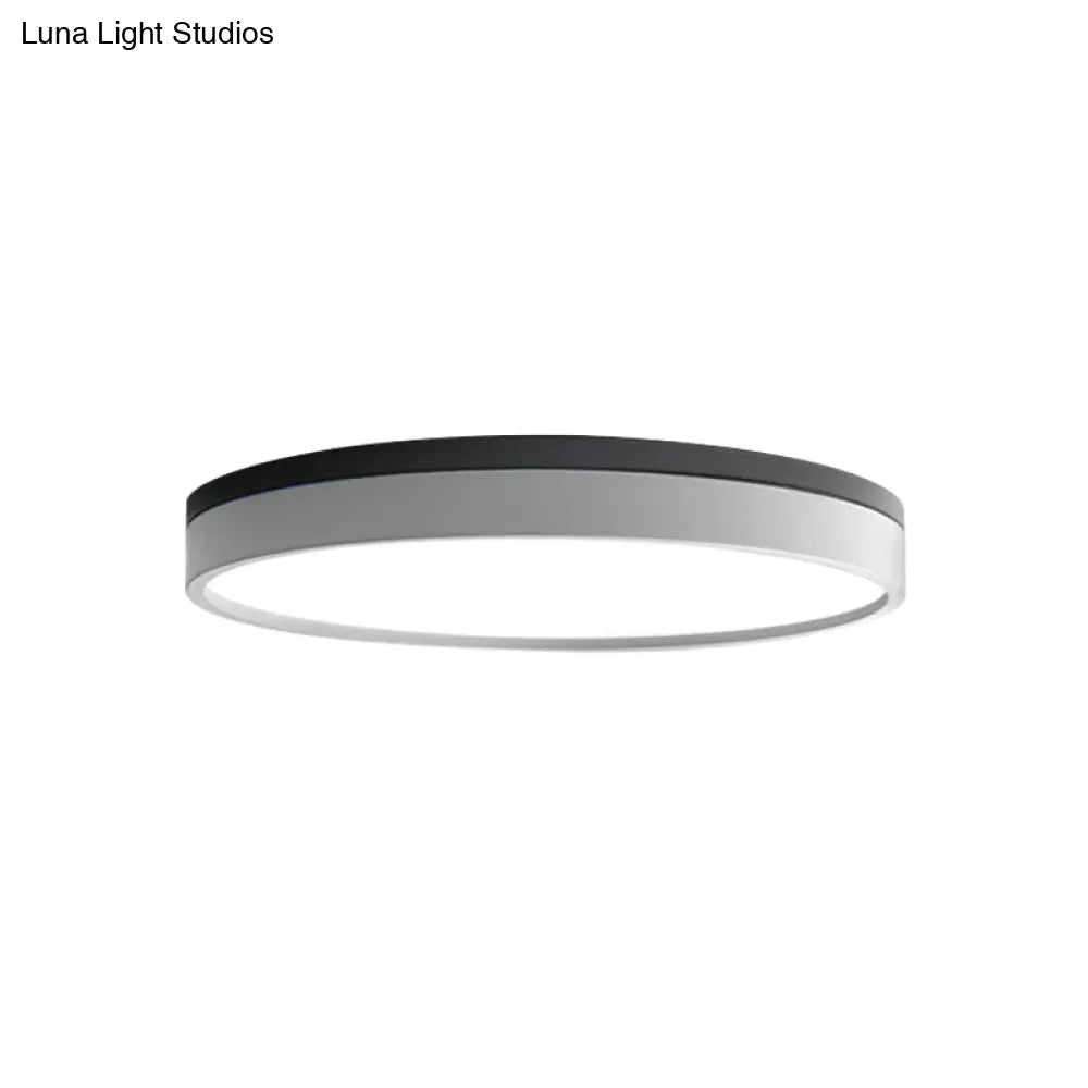 Nordic Tambour Led Ceiling Light In White With 12/16/19.5 Inch Diameter And Color Options